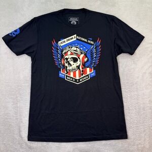 NEW Zero Foxtrot T Shirt Men's Medium Black Local Drunk National Hero Area 51